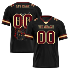 Custom Black Skull Fashion Brown Personalized Authentic Football Jersey FBJ02-bc0fbbf