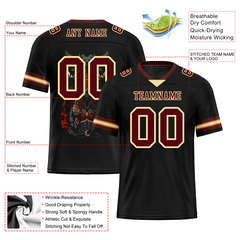 Custom Black Skull Fashion Brown Personalized Authentic Football Jersey FBJ02-bc0fbbf