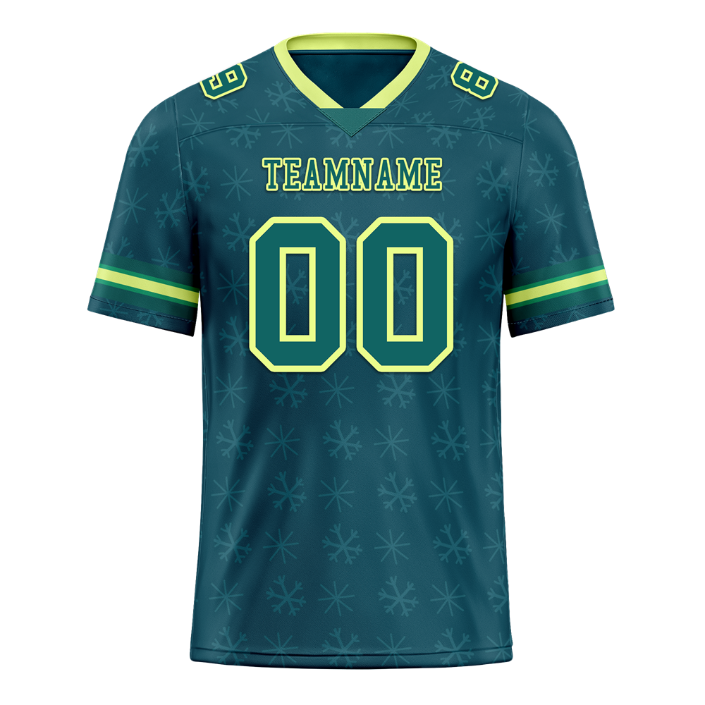 Custom Green Skull Fashion Aqua Personalized Authentic Football Jersey FBJ02-bc0fbb7