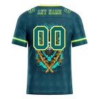 Custom Green Skull Fashion Aqua Personalized Authentic Football Jersey FBJ02-bc0fbb7