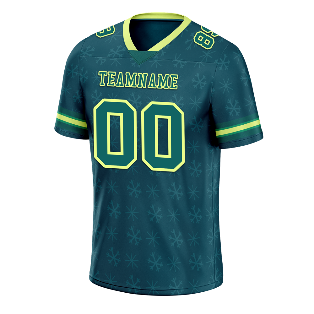 Custom Green Skull Fashion Aqua Personalized Authentic Football Jersey FBJ02-bc0fbb7