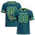 Custom Green Skull Fashion Aqua Personalized Authentic Football Jersey FBJ02-bc0fbb7