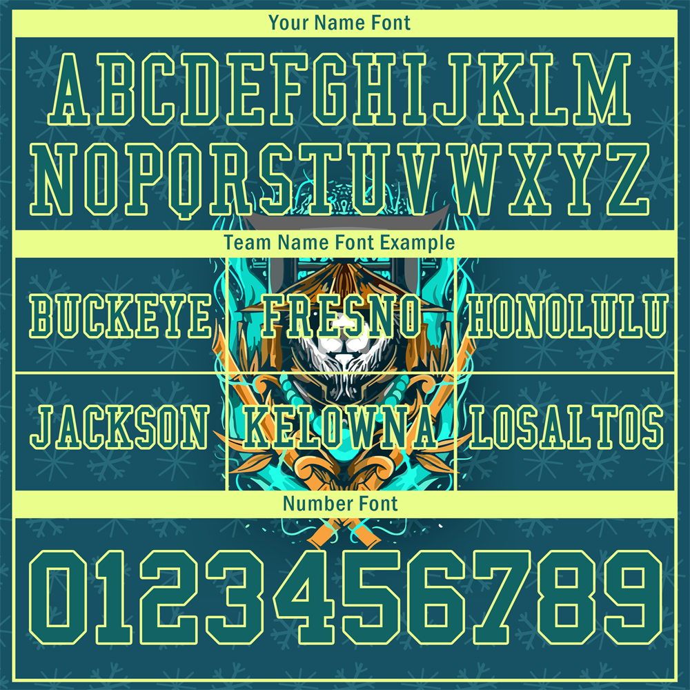 Custom Green Skull Fashion Aqua Personalized Authentic Football Jersey FBJ02-bc0fbb7
