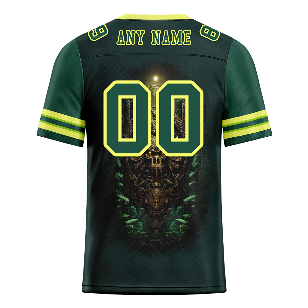 Custom Green Skull Fashion Green Personalized Authentic Football Jersey FBJ02-bc0fbb9