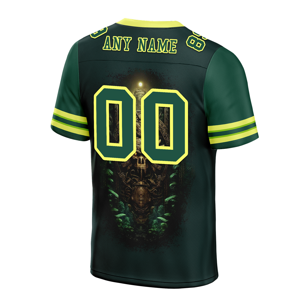 Custom Green Skull Fashion Green Personalized Authentic Football Jersey FBJ02-bc0fbb9