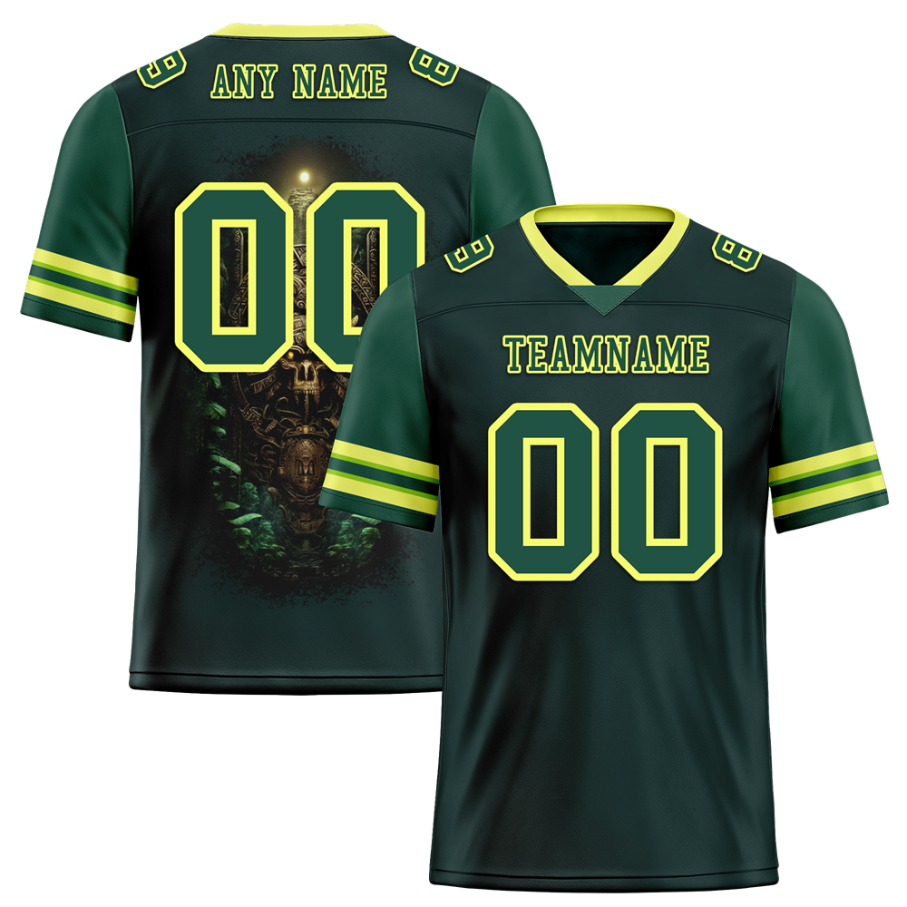 Custom Green Skull Fashion Green Personalized Authentic Football Jersey FBJ02-bc0fbb9