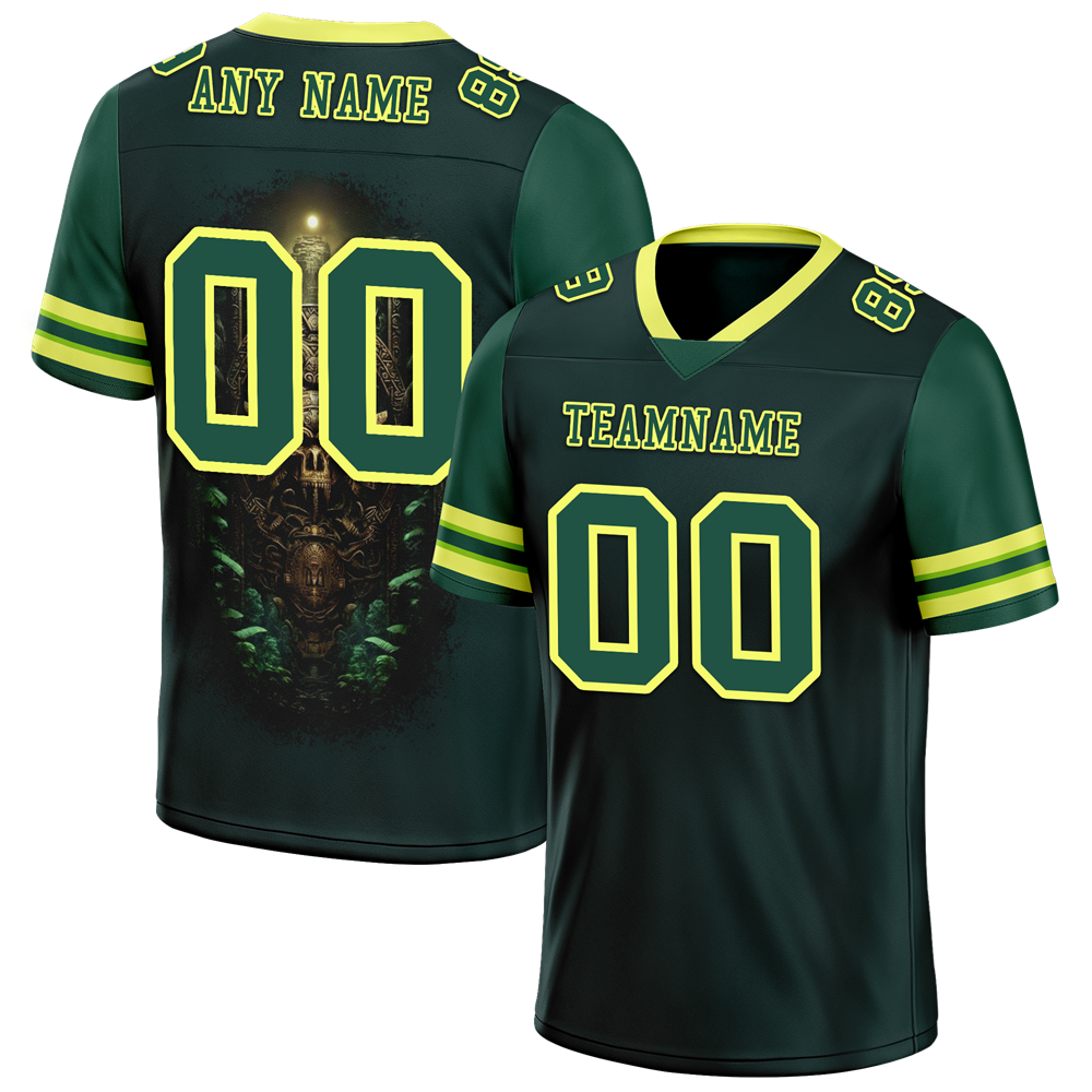 Custom Green Skull Fashion Green Personalized Authentic Football Jersey FBJ02-bc0fbb9
