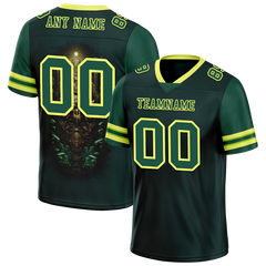 Custom Green Skull Fashion Green Personalized Authentic Football Jersey FBJ02-bc0fbb9