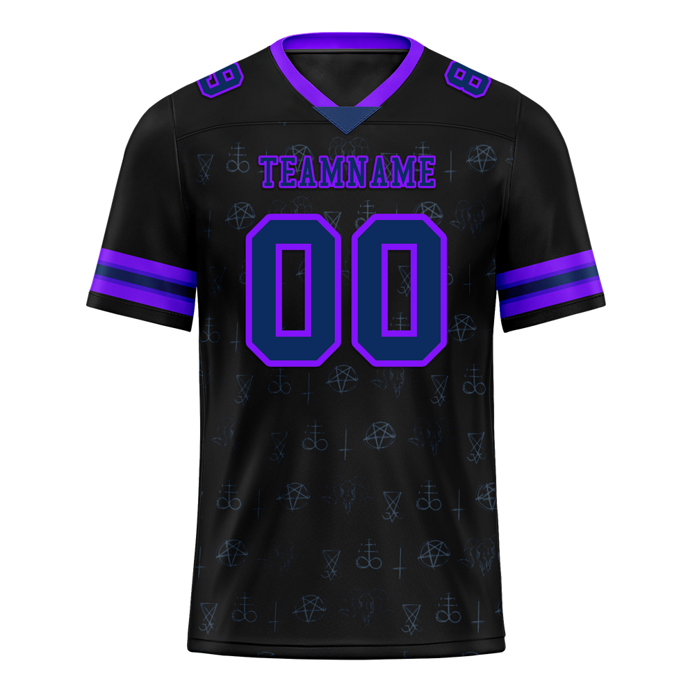 Custom Black Skull Fashion Purple Personalized Authentic Football Jersey FBJ02-bc0fbc0