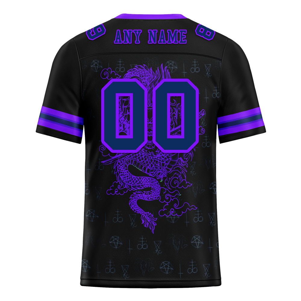 Custom Black Skull Fashion Purple Personalized Authentic Football Jersey FBJ02-bc0fbc0
