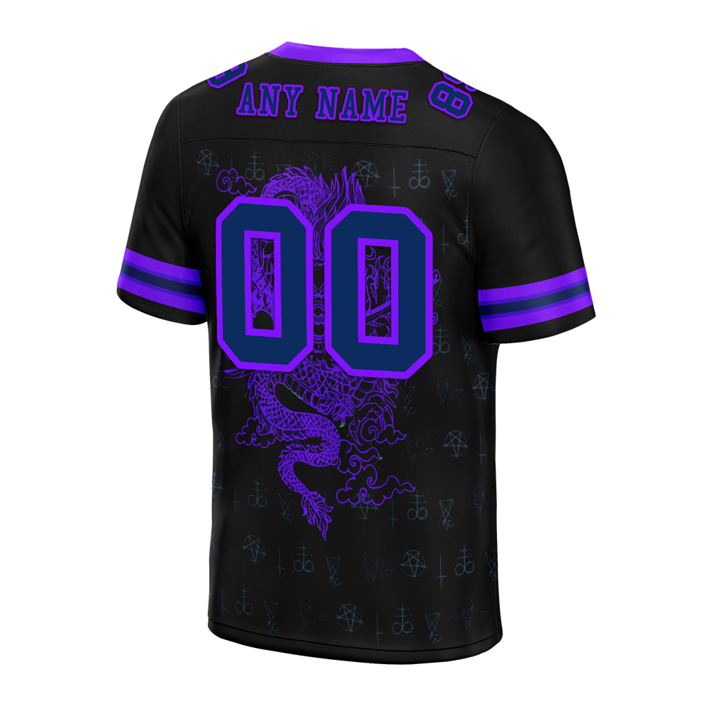 Custom Black Skull Fashion Purple Personalized Authentic Football Jersey FBJ02-bc0fbc0