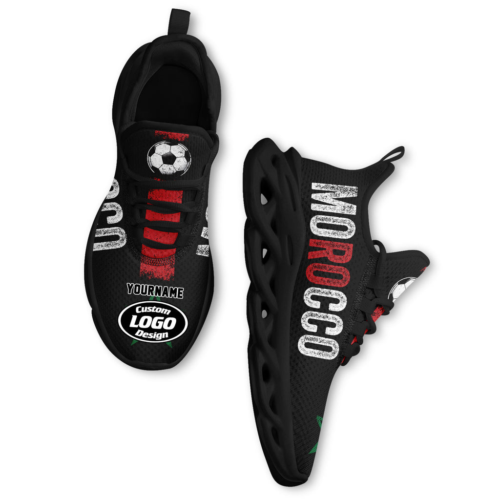 Custom 2026 World Cup Morocco High Quality Soccer Stadium Version Jersey Sneakers Sports Shoes and Hat Combo Offer Personalized Team Name and Logo ZH-F009135-1