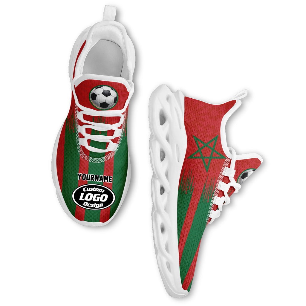 Custom 2026 World Cup Morocco High Quality Soccer Stadium Version Jersey Sneakers Sports Shoes and Hat Combo Offer Personalized Team Name and Logo ZH-F009135-2