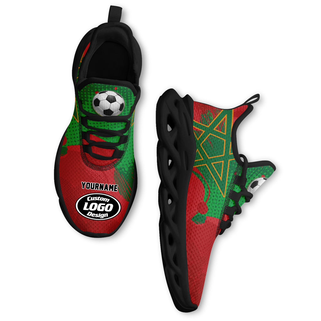 Custom 2026 World Cup Morocco High Quality Soccer Stadium Version Jersey Sneakers Sports Shoes and Hat Combo Offer Personalized Team Name and Logo ZH-F009135-4