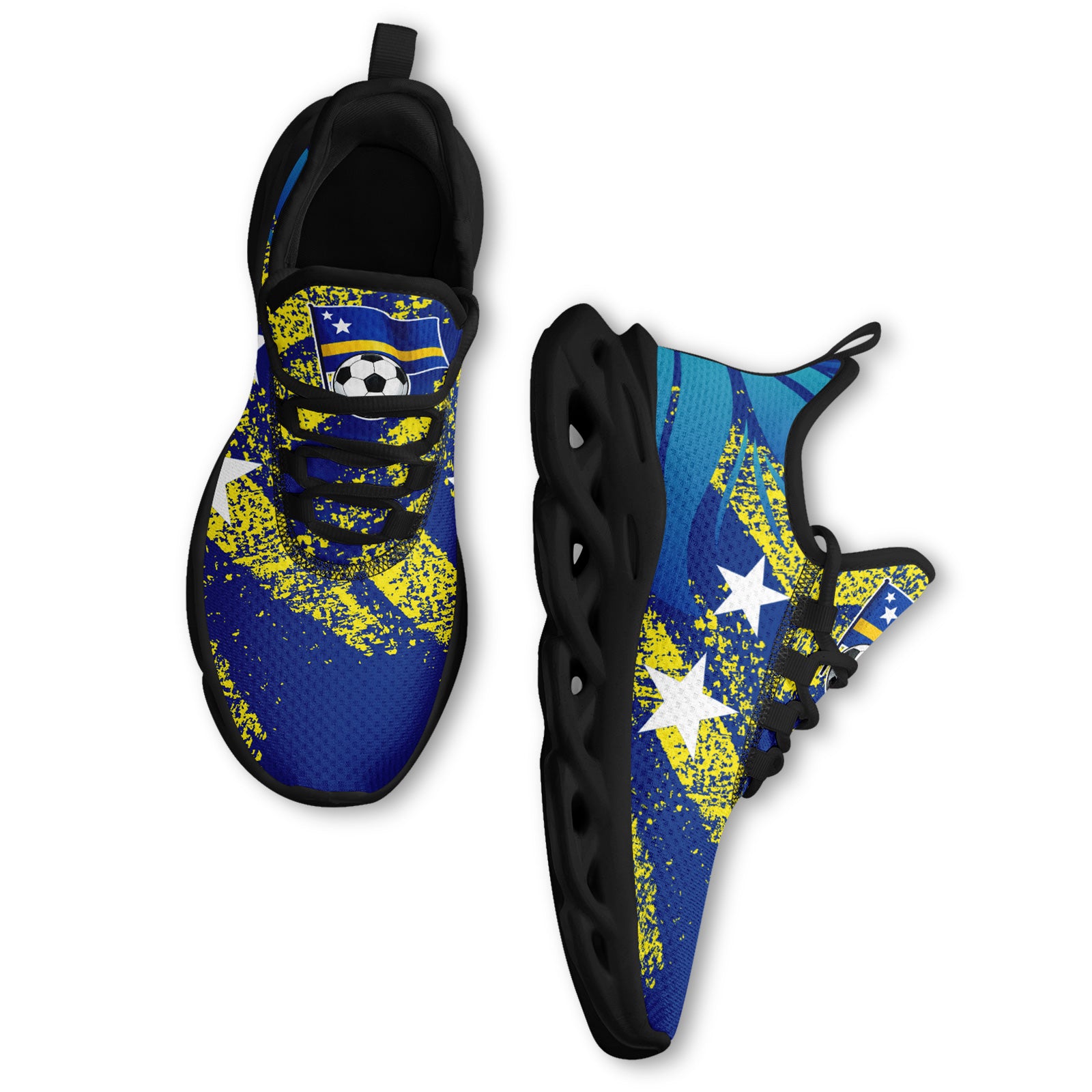 Custom Curaçao 2026 World Cup High Quality Soccer Stadium Version Jersey Sneakers Sports Shoes and Hat Combo Offer Personalized Team Name and Logo ZH-F025153-4