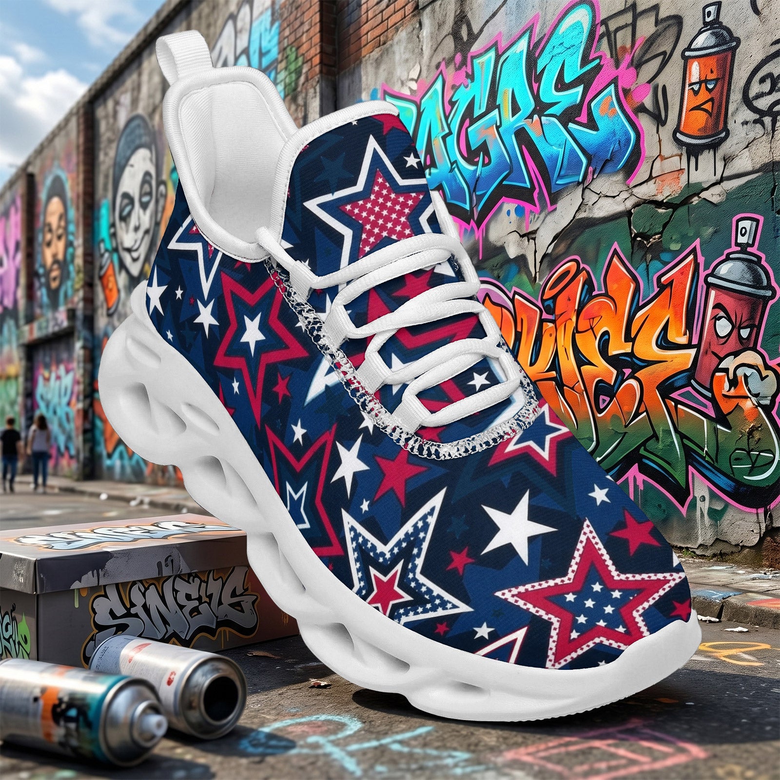 Custom United States 2026 World Cup Sneakers DIY Country Flag Running Shoes Lightweight Sport Shoes Gift for Football Fans Personalized Team Name and Logo FN003-F009144-10