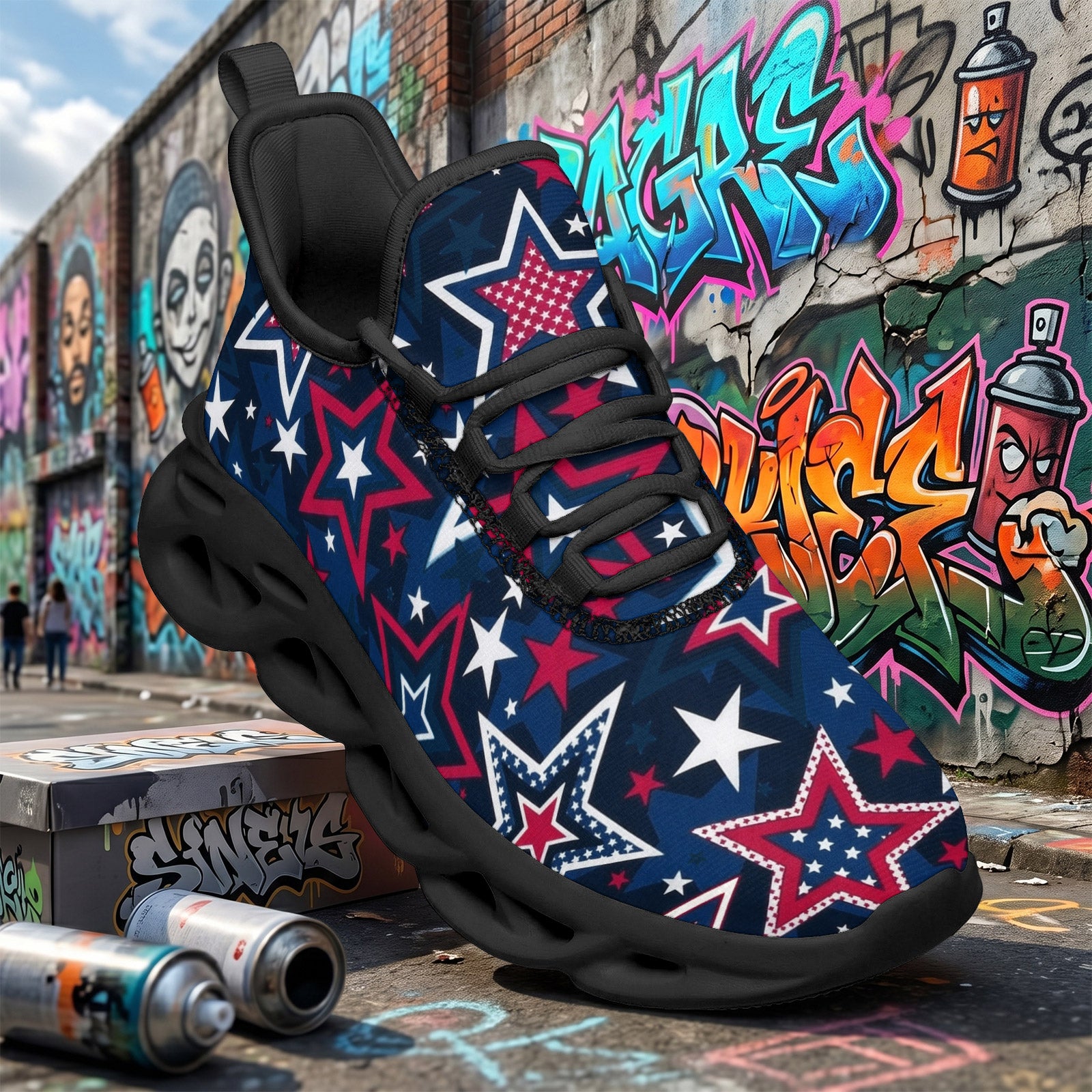 Custom United States 2026 World Cup Sneakers DIY Country Flag Running Shoes Lightweight Sport Shoes Gift for Football Fans Personalized Team Name and Logo FN003-F009144-10