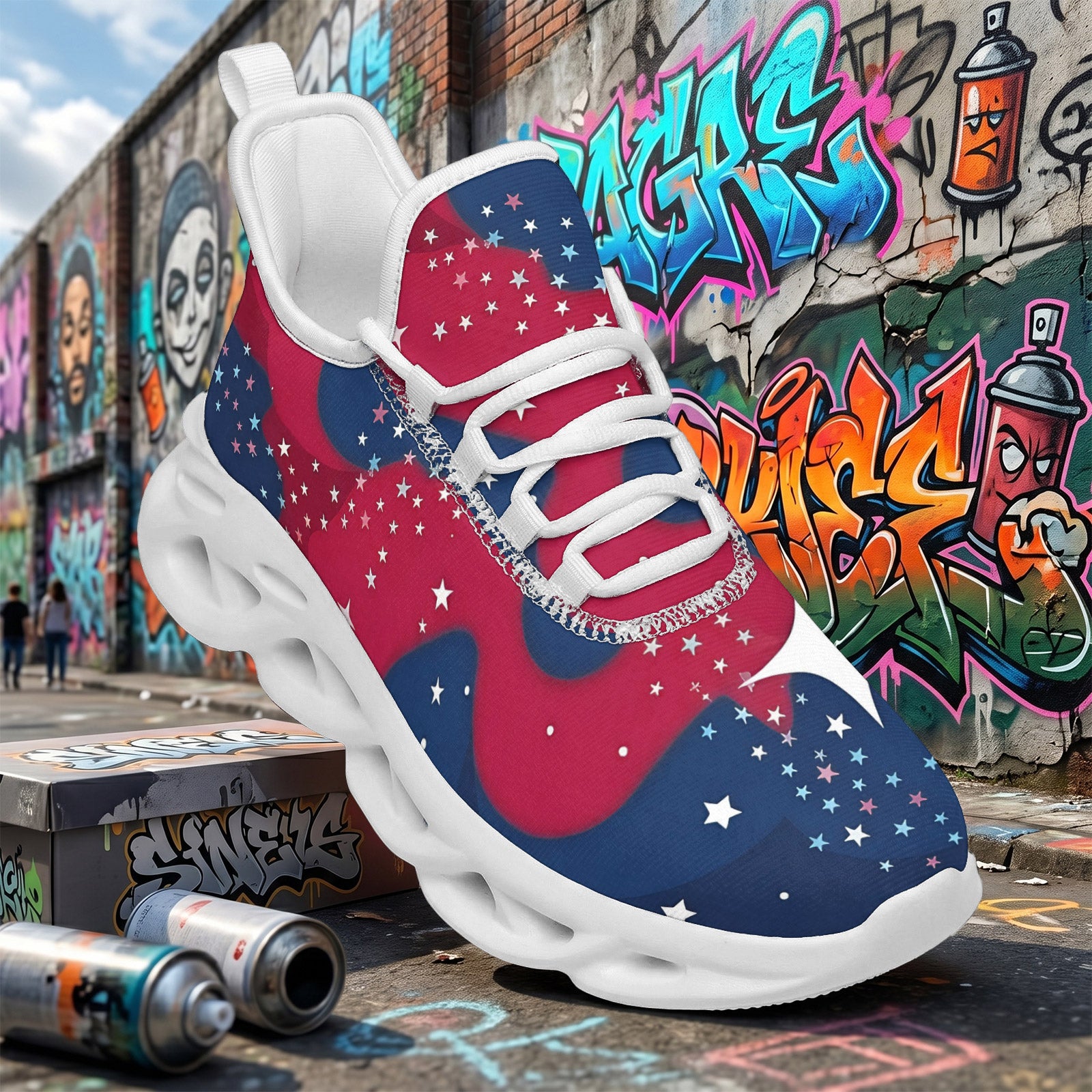Custom United States 2026 World Cup Sneakers DIY Country Flag Running Shoes Lightweight Sport Shoes Gift for Football Fans Personalized Team Name and Logo FN003-F009144-11