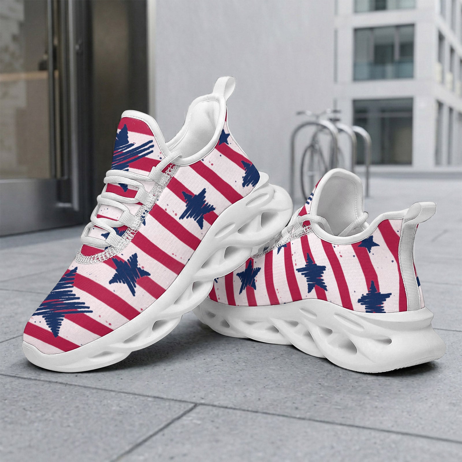 Custom United States 2026 World Cup Sneakers DIY Country Flag Running Shoes Lightweight Sport Shoes Gift for Football Fans Personalized Team Name and Logo FN003-F009144-12