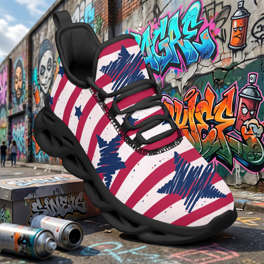 Custom United States 2026 World Cup Sneakers DIY Country Flag Running Shoes Lightweight Sport Shoes Gift for Football Fans Personalized Team Name and Logo FN003-F009144-12