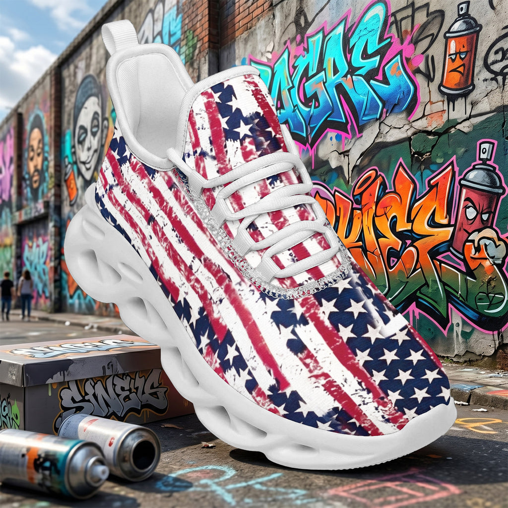 Custom United States 2026 World Cup Sneakers DIY Country Flag Running Shoes Lightweight Sport Shoes Gift for Football Fans Personalized Team Name and Logo FN003-F009144-14