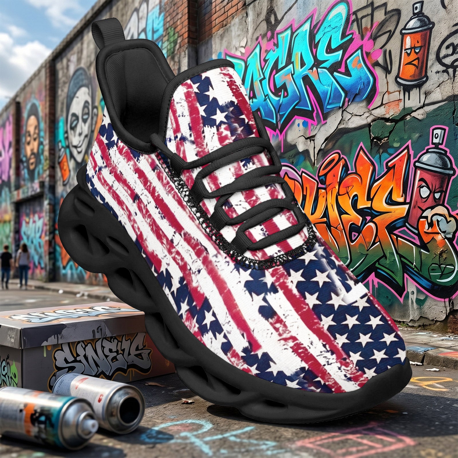 Custom United States 2026 World Cup Sneakers DIY Country Flag Running Shoes Lightweight Sport Shoes Gift for Football Fans Personalized Team Name and Logo FN003-F009144-14
