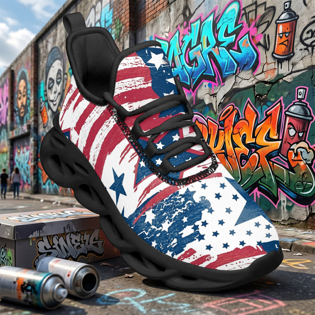 Custom United States 2026 World Cup Sneakers DIY Country Flag Running Shoes Lightweight Sport Shoes Gift for Football Fans Personalized Team Name and Logo FN003-F009144-15