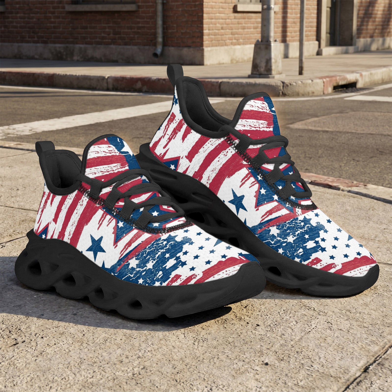 Custom United States 2026 World Cup Sneakers DIY Country Flag Running Shoes Lightweight Sport Shoes Gift for Football Fans Personalized Team Name and Logo FN003-F009144-15