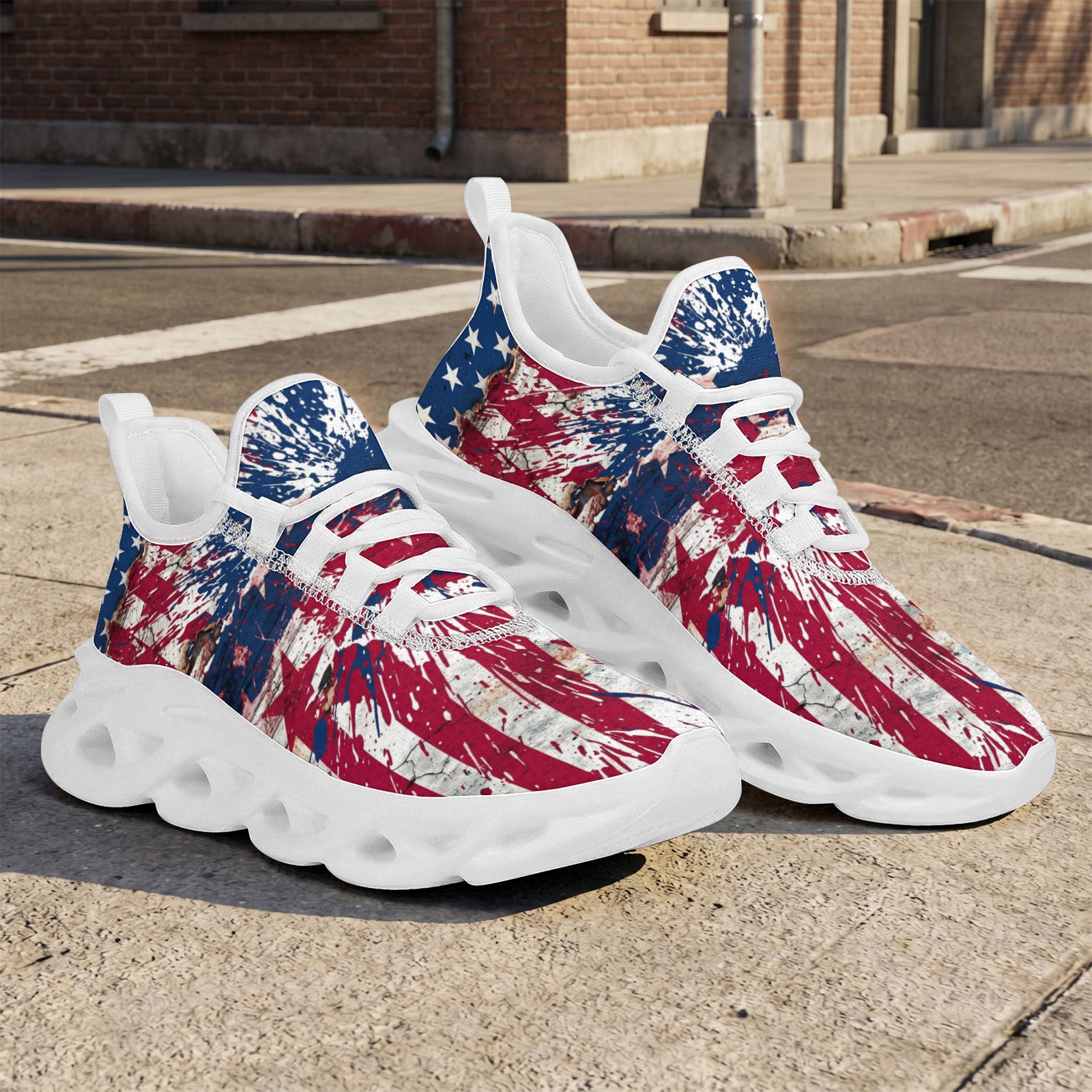 Custom United States 2026 World Cup Sneakers DIY Country Flag Running Shoes Lightweight Sport Shoes Gift for Football Fans Personalized Team Name and Logo FN003-F009144-2