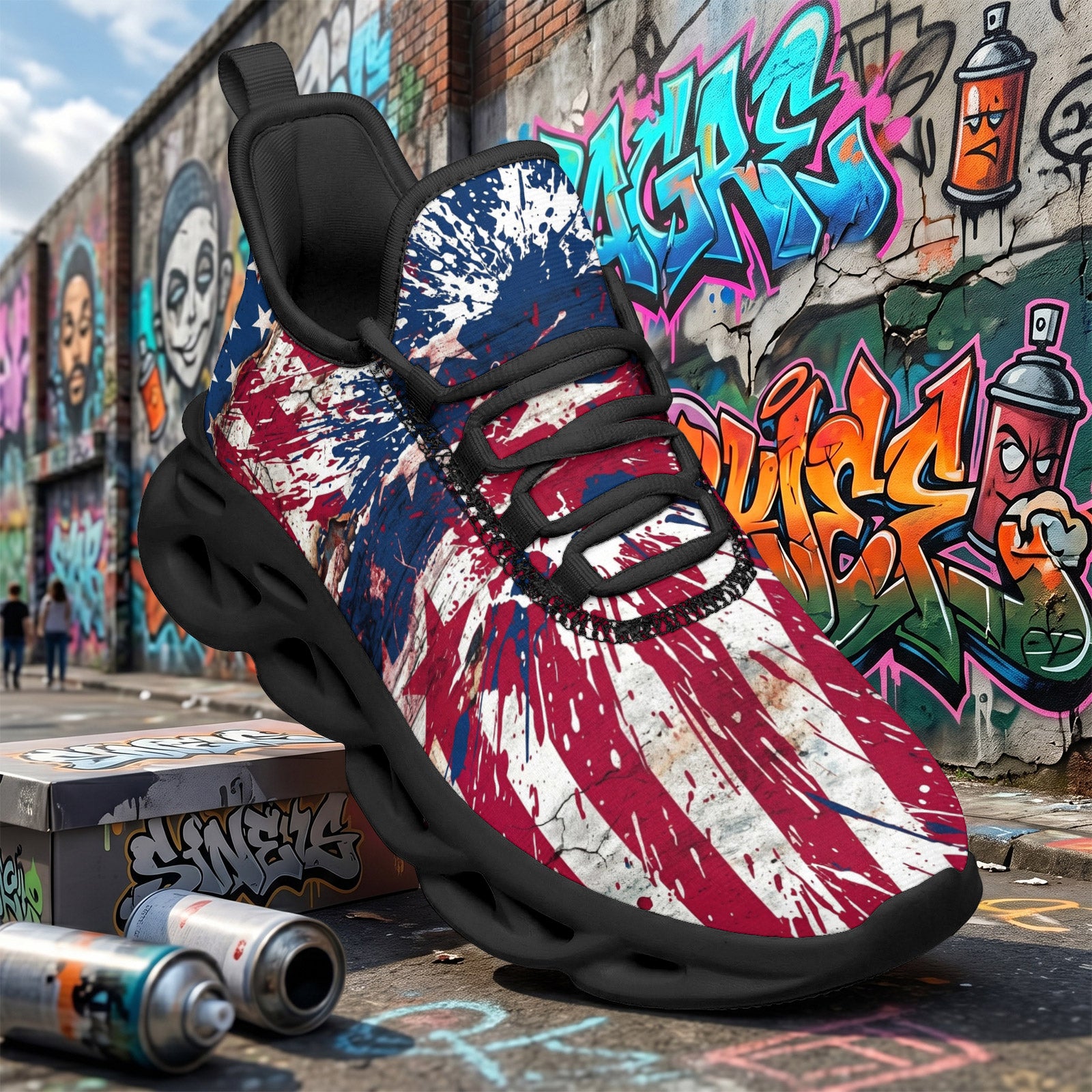 Custom United States 2026 World Cup Sneakers DIY Country Flag Running Shoes Lightweight Sport Shoes Gift for Football Fans Personalized Team Name and Logo FN003-F009144-2