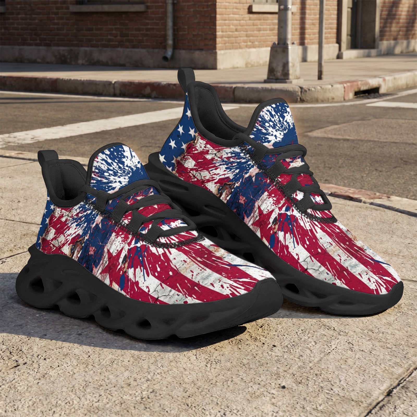 Custom United States 2026 World Cup Sneakers DIY Country Flag Running Shoes Lightweight Sport Shoes Gift for Football Fans Personalized Team Name and Logo FN003-F009144-2