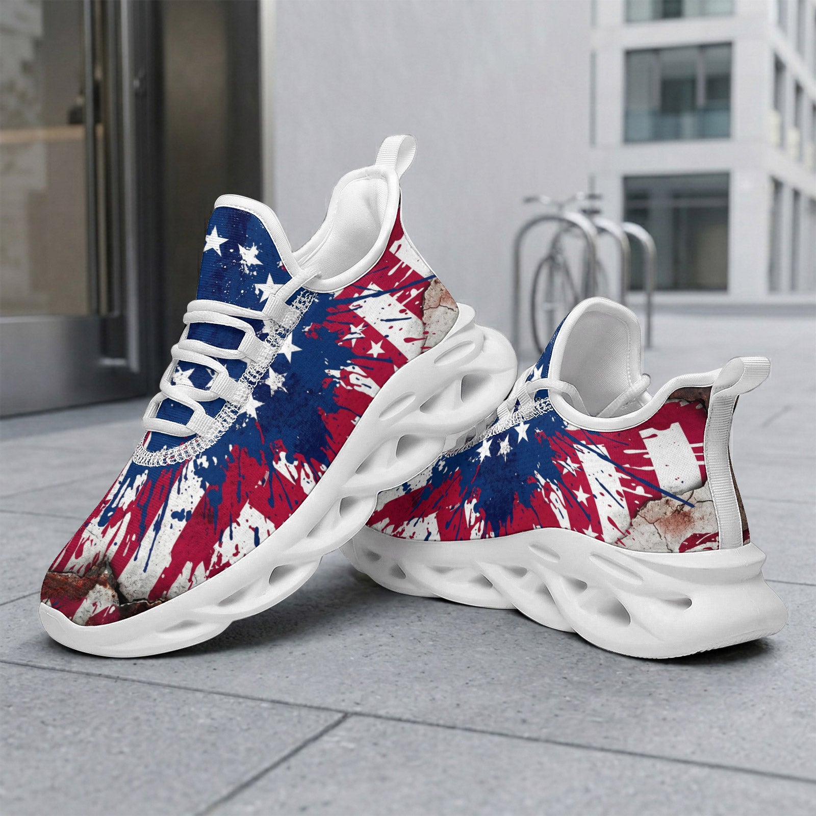 Custom United States 2026 World Cup Sneakers DIY Country Flag Running Shoes Lightweight Sport Shoes Gift for Football Fans Personalized Team Name and Logo FN003-F009144-3