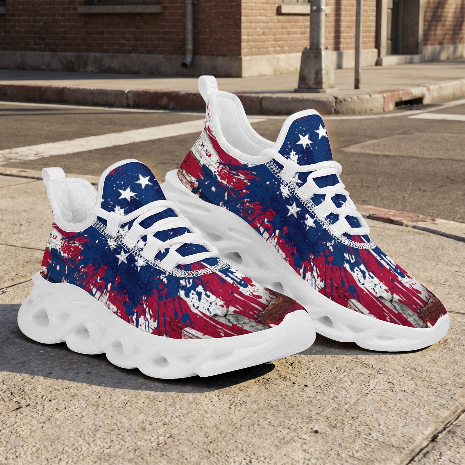 Custom United States 2026 World Cup Sneakers DIY Country Flag Running Shoes Lightweight Sport Shoes Gift for Football Fans Personalized Team Name and Logo FN003-F009144-3