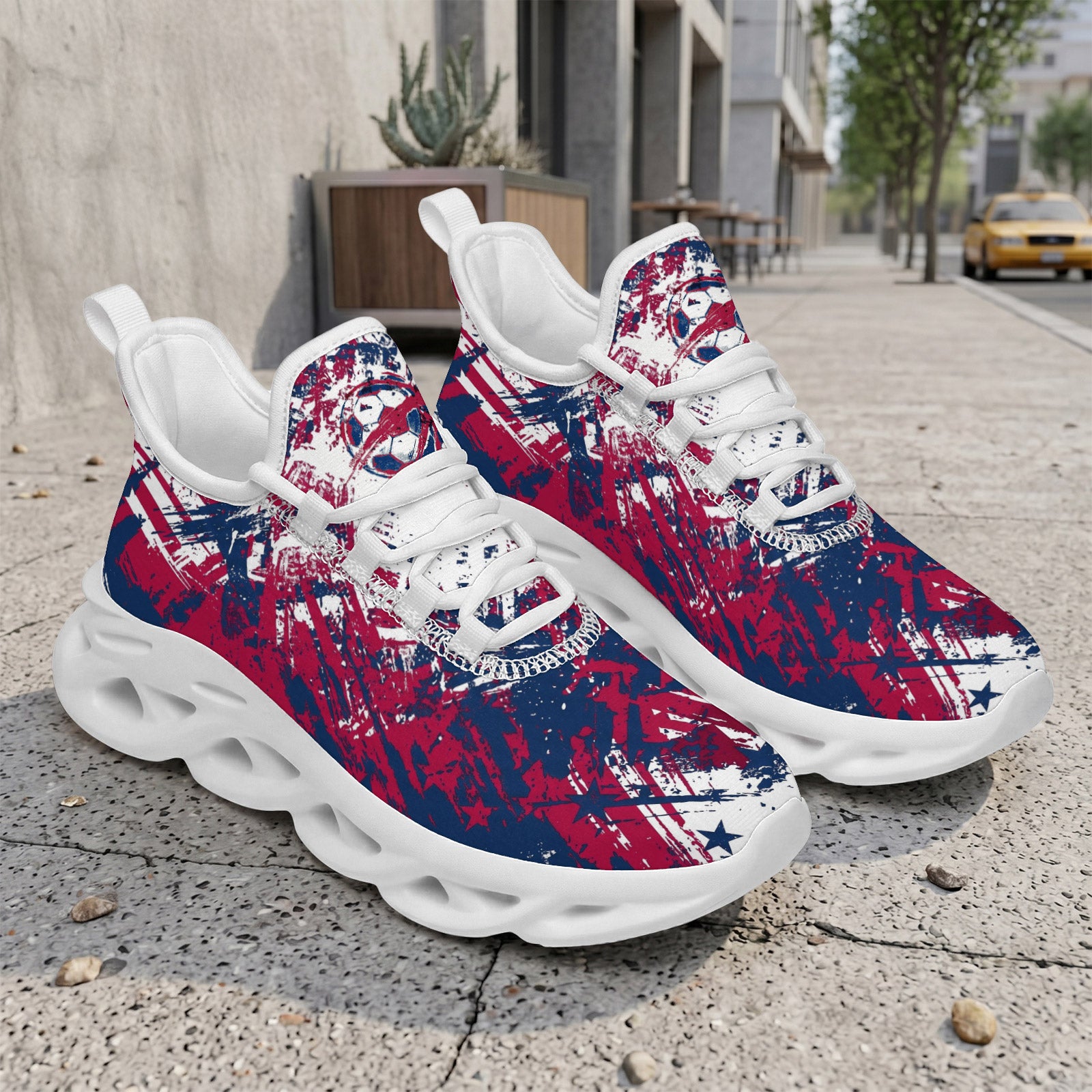 Custom United States 2026 World Cup Sneakers DIY Country Flag Running Shoes Lightweight Sport Shoes Gift for Football Fans Personalized Team Name and Logo FN003-F009144-5