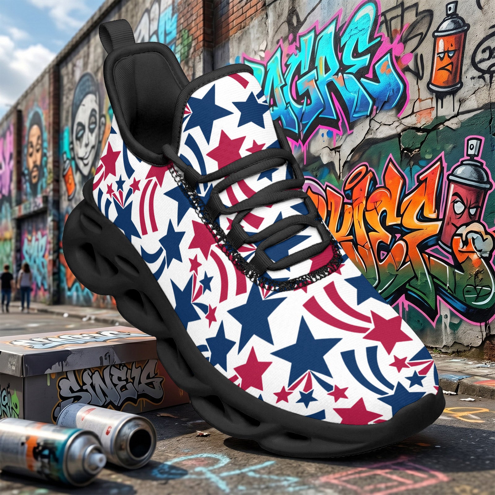 Custom United States 2026 World Cup Sneakers DIY Country Flag Running Shoes Lightweight Sport Shoes Gift for Football Fans Personalized Team Name and Logo FN003-F009144-6