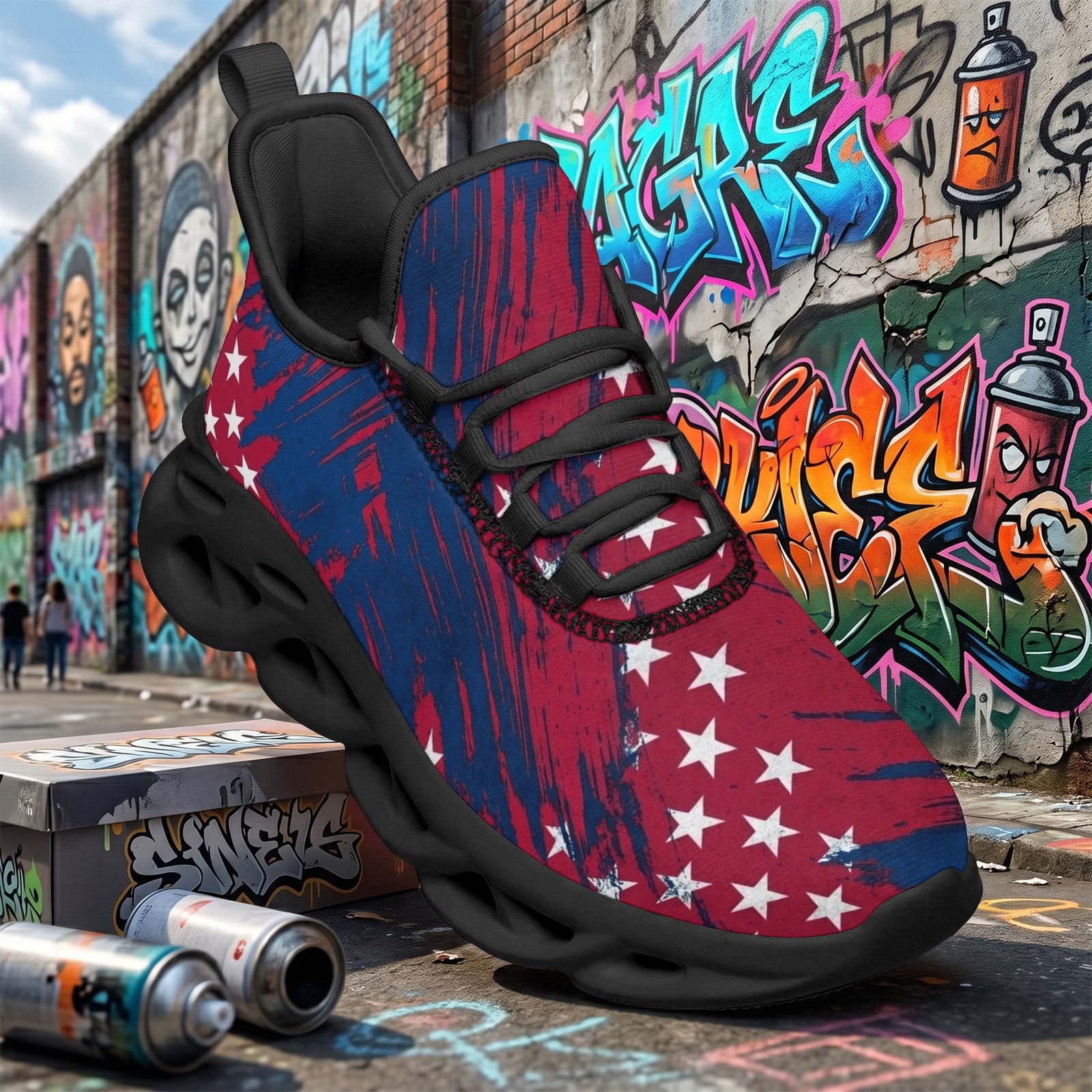 Custom United States 2026 World Cup Sneakers DIY Country Flag Running Shoes Lightweight Sport Shoes Gift for Football Fans Personalized Team Name and Logo FN003-F009144-7