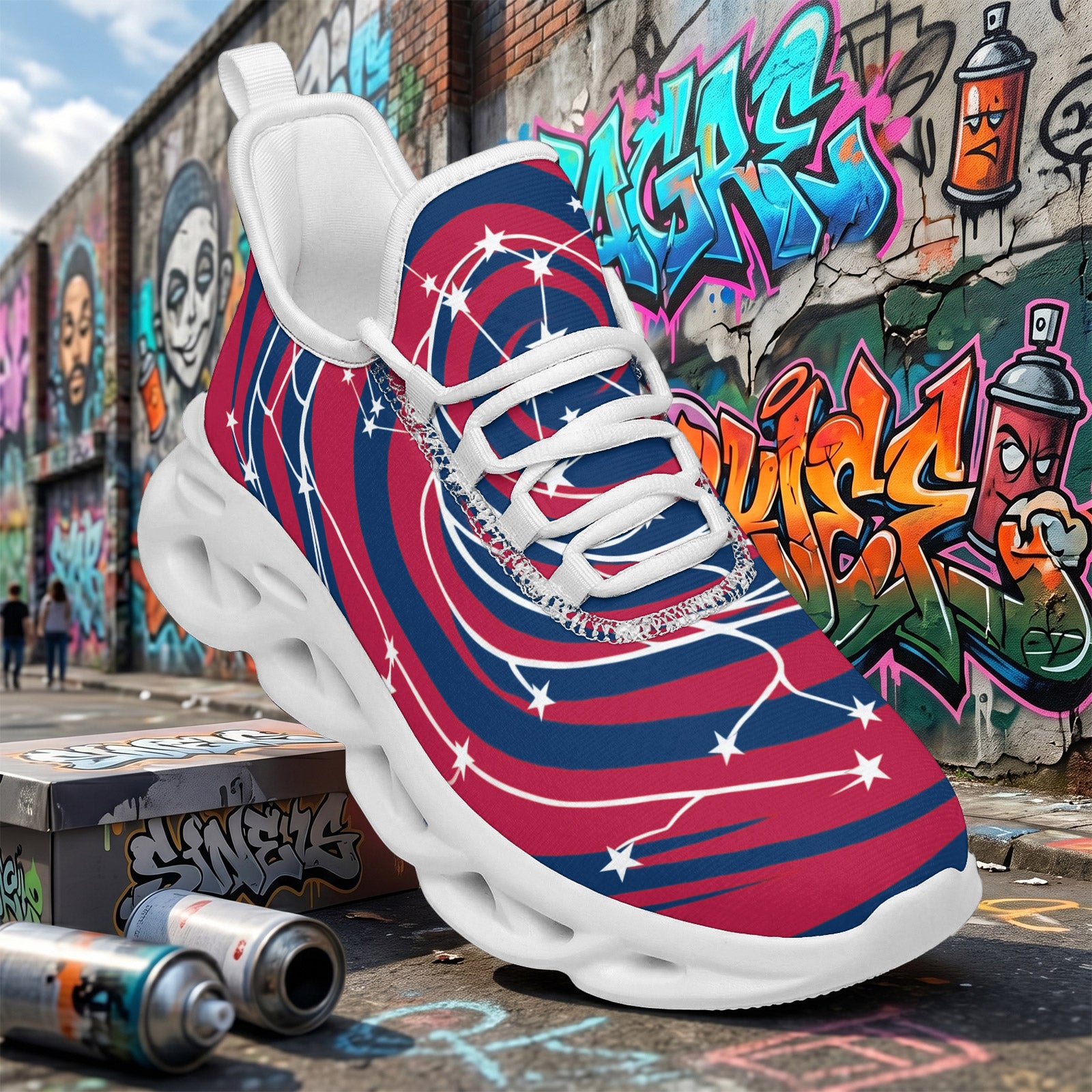 Custom United States 2026 World Cup Sneakers DIY Country Flag Running Shoes Lightweight Sport Shoes Gift for Football Fans Personalized Team Name and Logo FN003-F009144-9