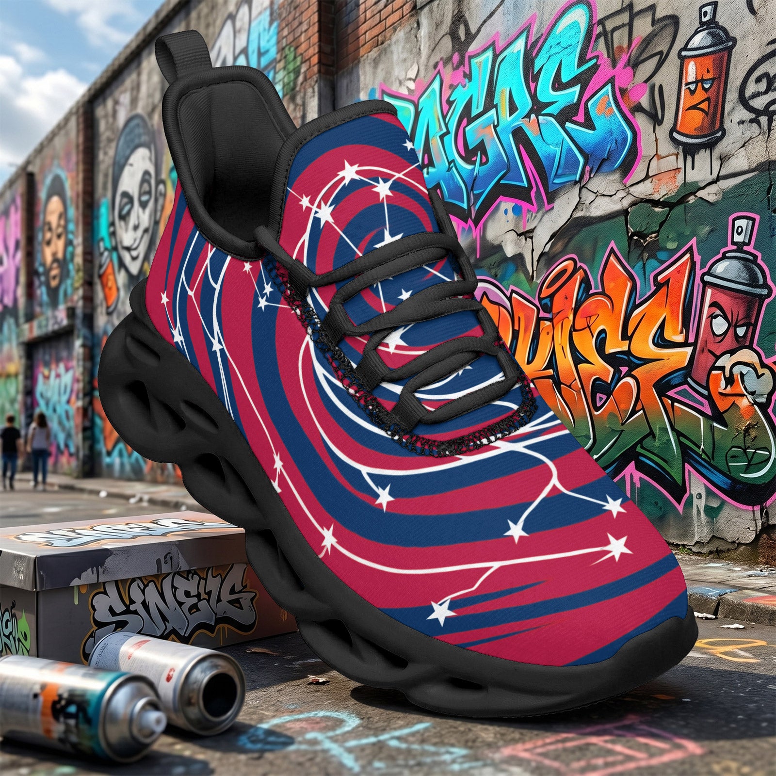 Custom United States 2026 World Cup Sneakers DIY Country Flag Running Shoes Lightweight Sport Shoes Gift for Football Fans Personalized Team Name and Logo FN003-F009144-9