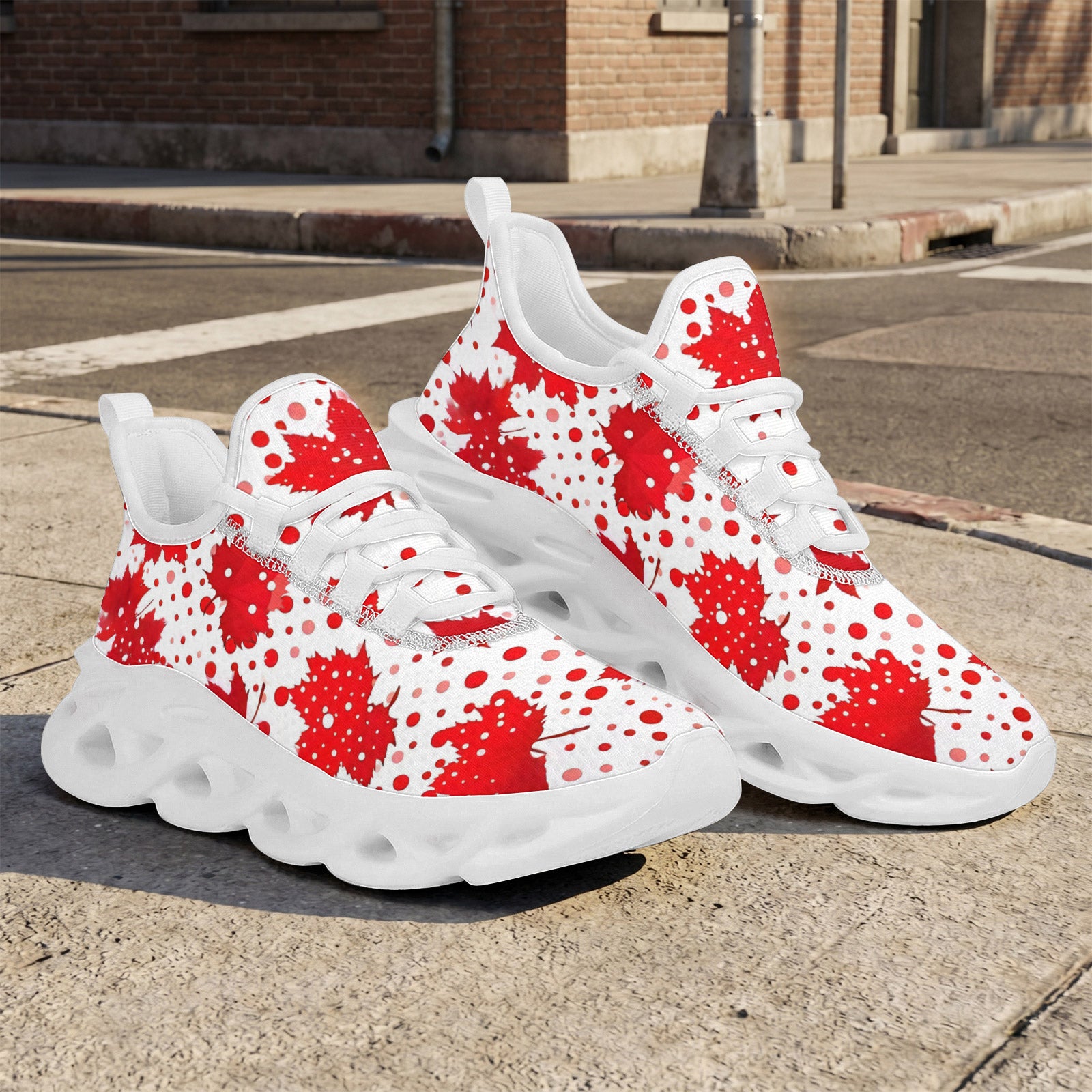 Custom Canada 2026 World Cup Sneakers DIY Country Flag Running Shoes Lightweight Sport Shoes Gift for Football Fans Personalized Team Name and Logo FN003-F009145-10