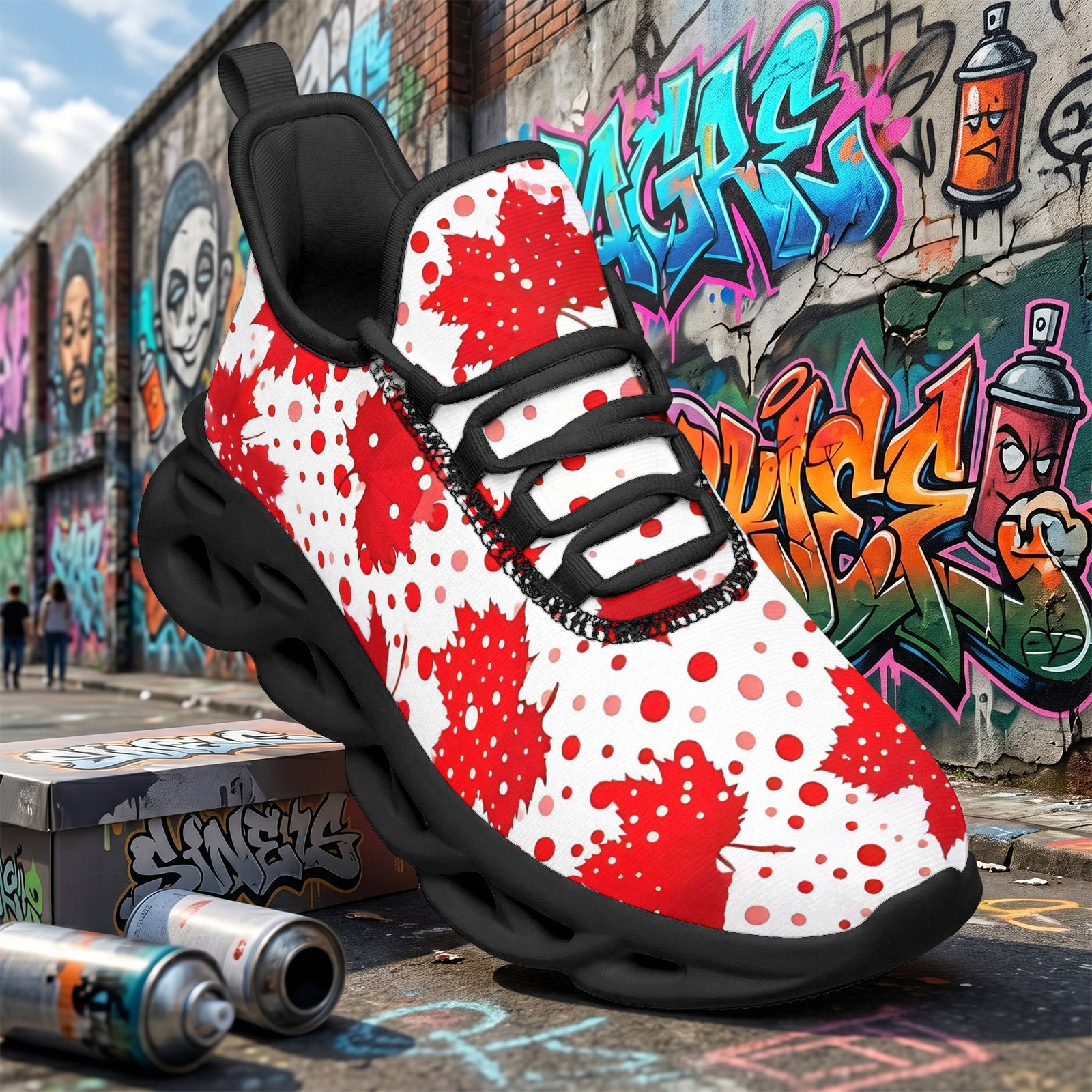 Custom Canada 2026 World Cup Sneakers DIY Country Flag Running Shoes Lightweight Sport Shoes Gift for Football Fans Personalized Team Name and Logo FN003-F009145-10