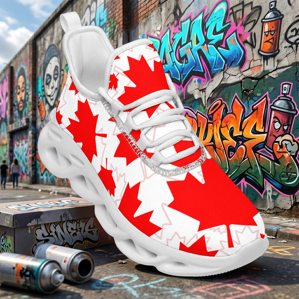 Custom Canada 2026 World Cup Sneakers DIY Country Flag Running Shoes Lightweight Sport Shoes Gift for Football Fans Personalized Team Name and Logo FN003-F009145-1