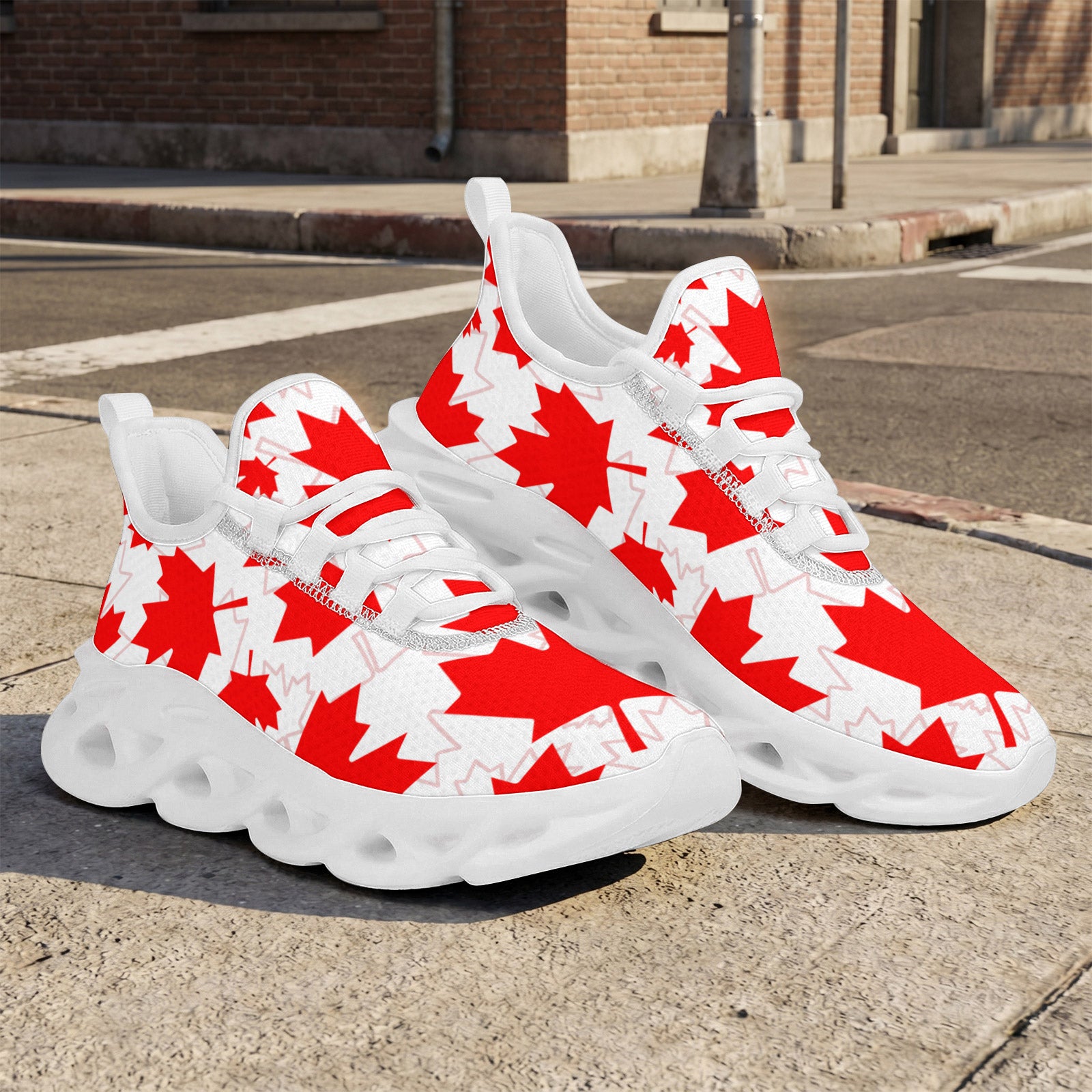Custom Canada 2026 World Cup Sneakers DIY Country Flag Running Shoes Lightweight Sport Shoes Gift for Football Fans Personalized Team Name and Logo FN003-F009145-1