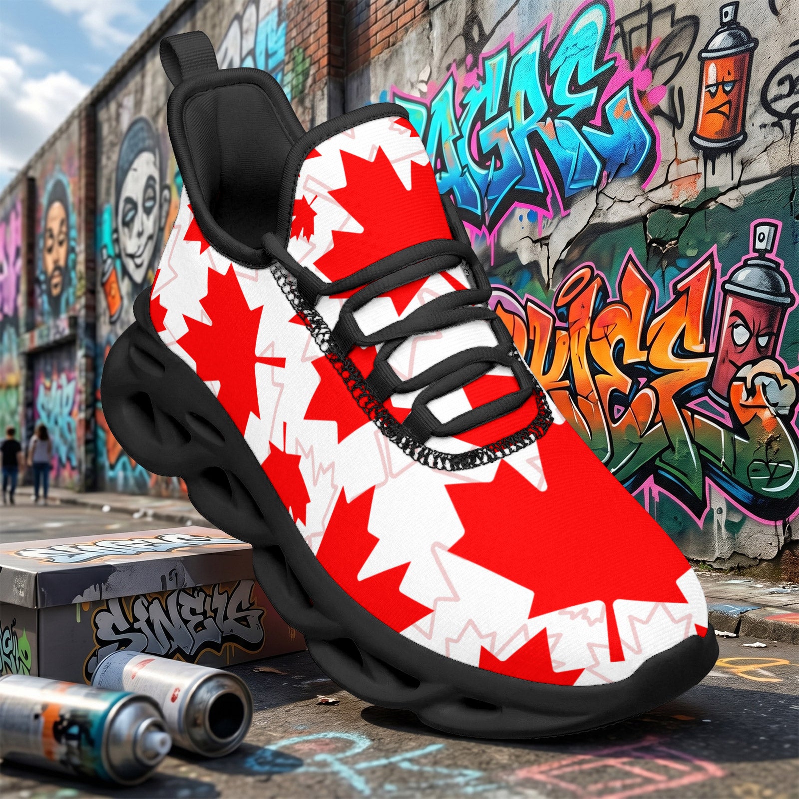 Custom Canada 2026 World Cup Sneakers DIY Country Flag Running Shoes Lightweight Sport Shoes Gift for Football Fans Personalized Team Name and Logo FN003-F009145-1