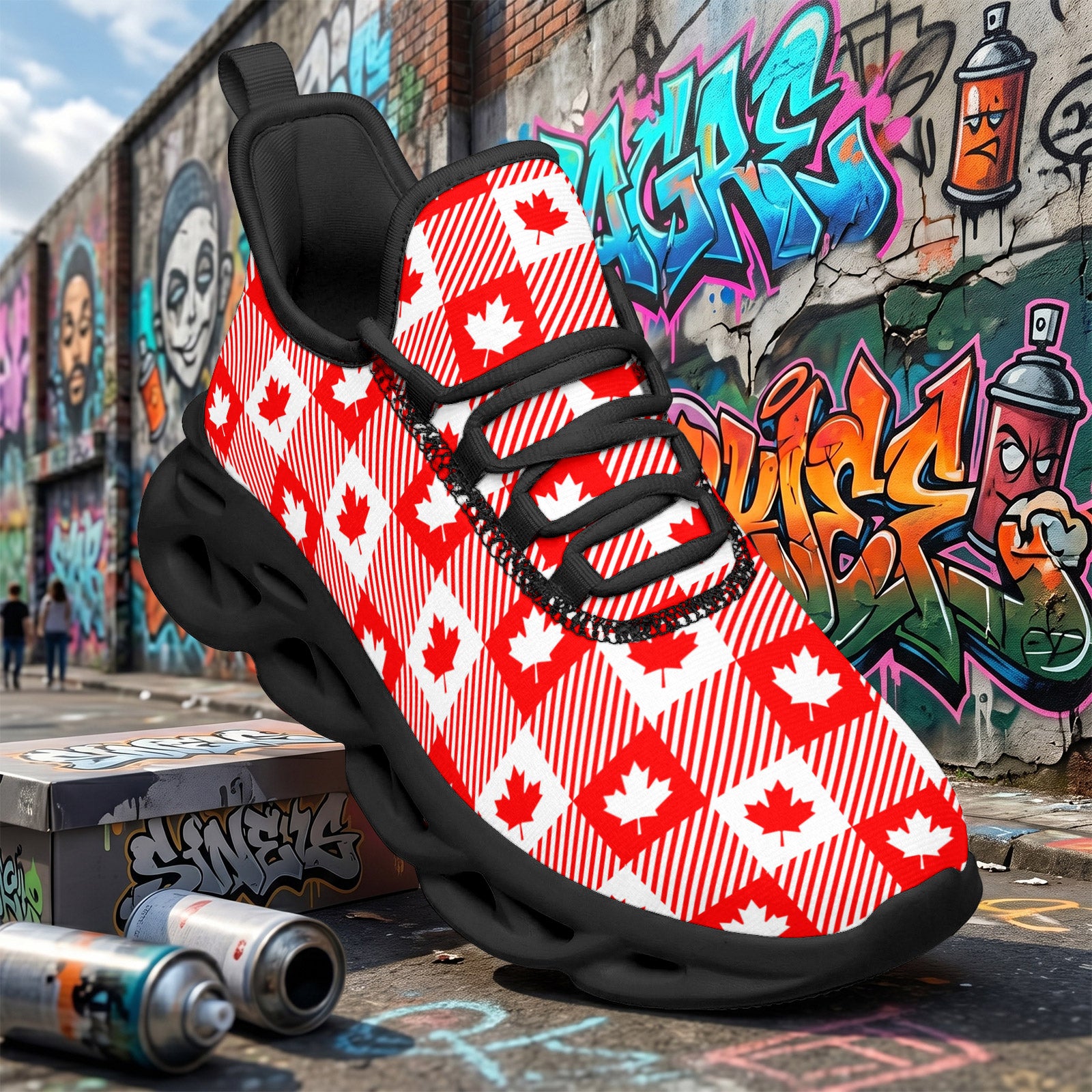 Custom Canada 2026 World Cup Sneakers DIY Country Flag Running Shoes Lightweight Sport Shoes Gift for Football Fans Personalized Team Name and Logo FN003-F009145-5