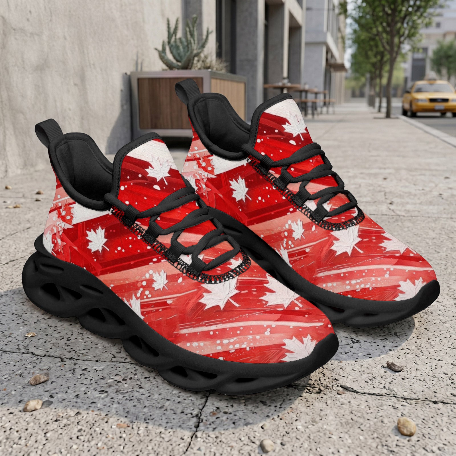 Custom Canada 2026 World Cup Sneakers DIY Country Flag Running Shoes Lightweight Sport Shoes Gift for Football Fans Personalized Team Name and Logo FN003-F009145-6
