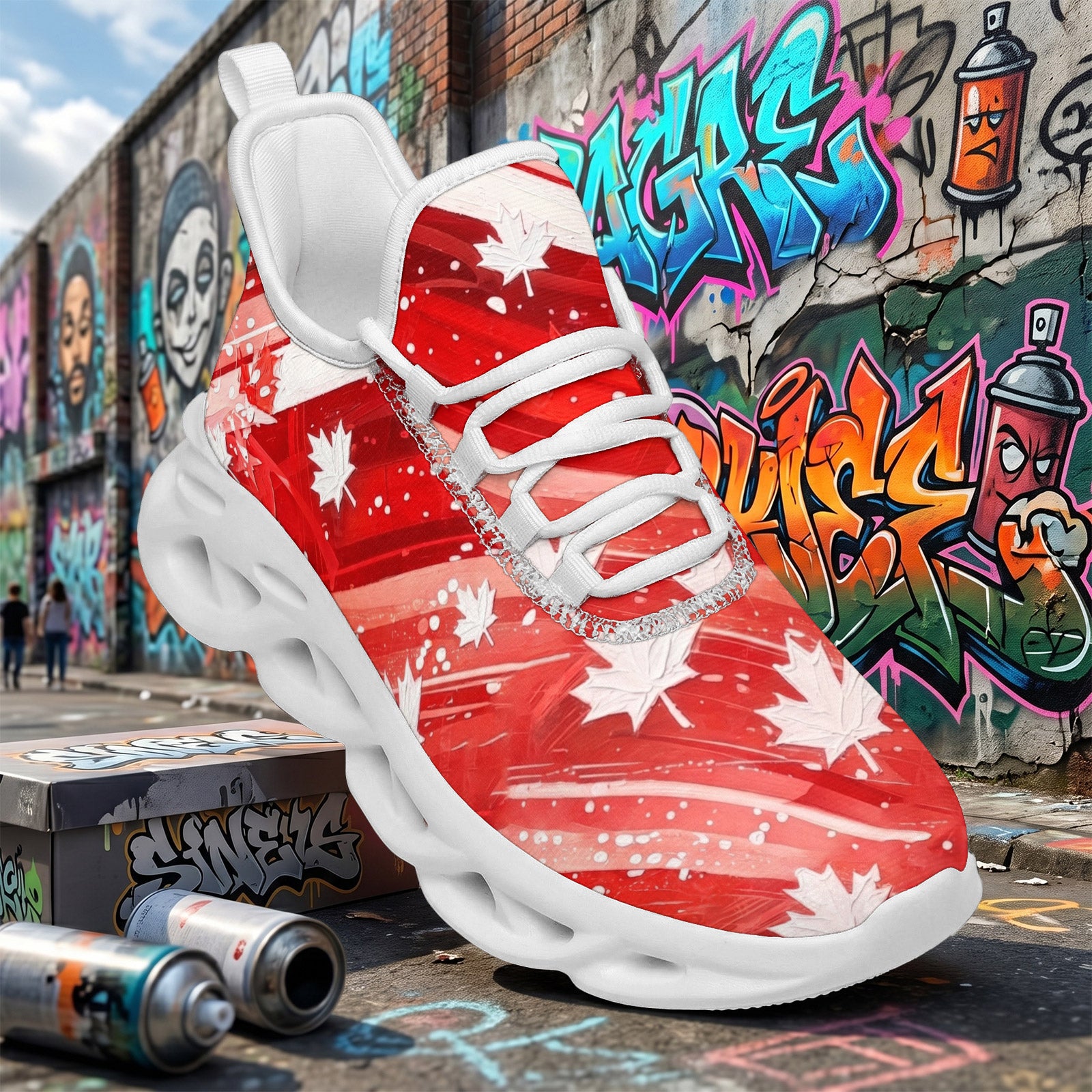 Custom Canada 2026 World Cup Sneakers DIY Country Flag Running Shoes Lightweight Sport Shoes Gift for Football Fans Personalized Team Name and Logo FN003-F009145-6