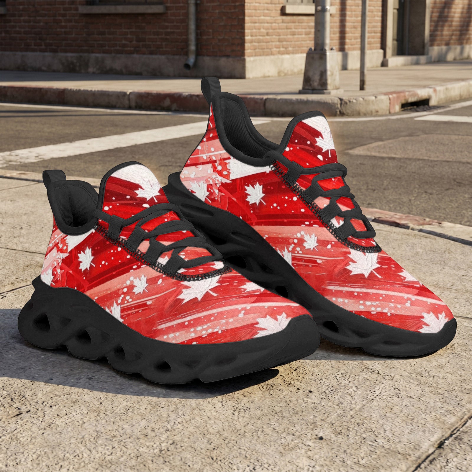 Custom Canada 2026 World Cup Sneakers DIY Country Flag Running Shoes Lightweight Sport Shoes Gift for Football Fans Personalized Team Name and Logo FN003-F009145-6