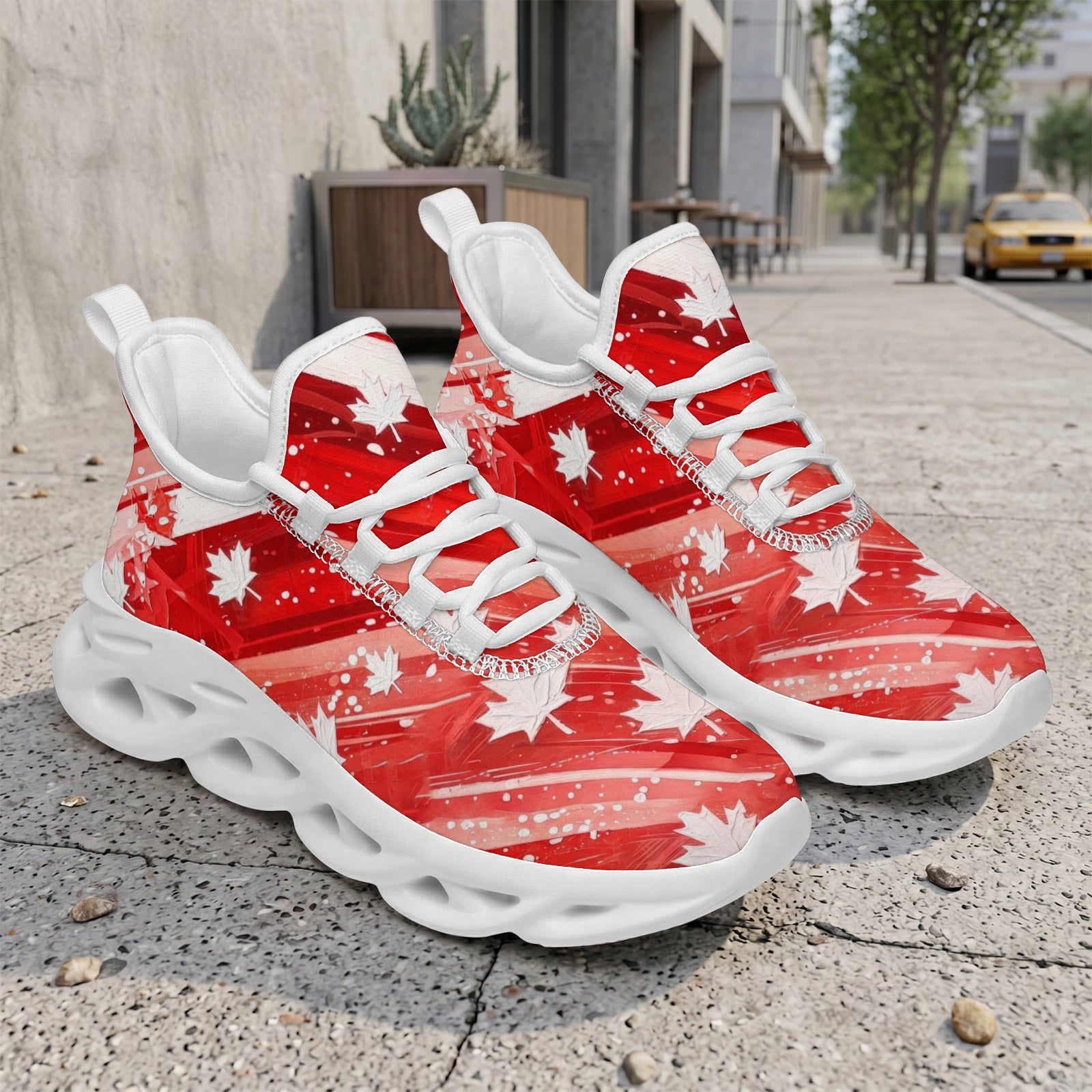 Custom Canada 2026 World Cup Sneakers DIY Country Flag Running Shoes Lightweight Sport Shoes Gift for Football Fans Personalized Team Name and Logo FN003-F009145-6