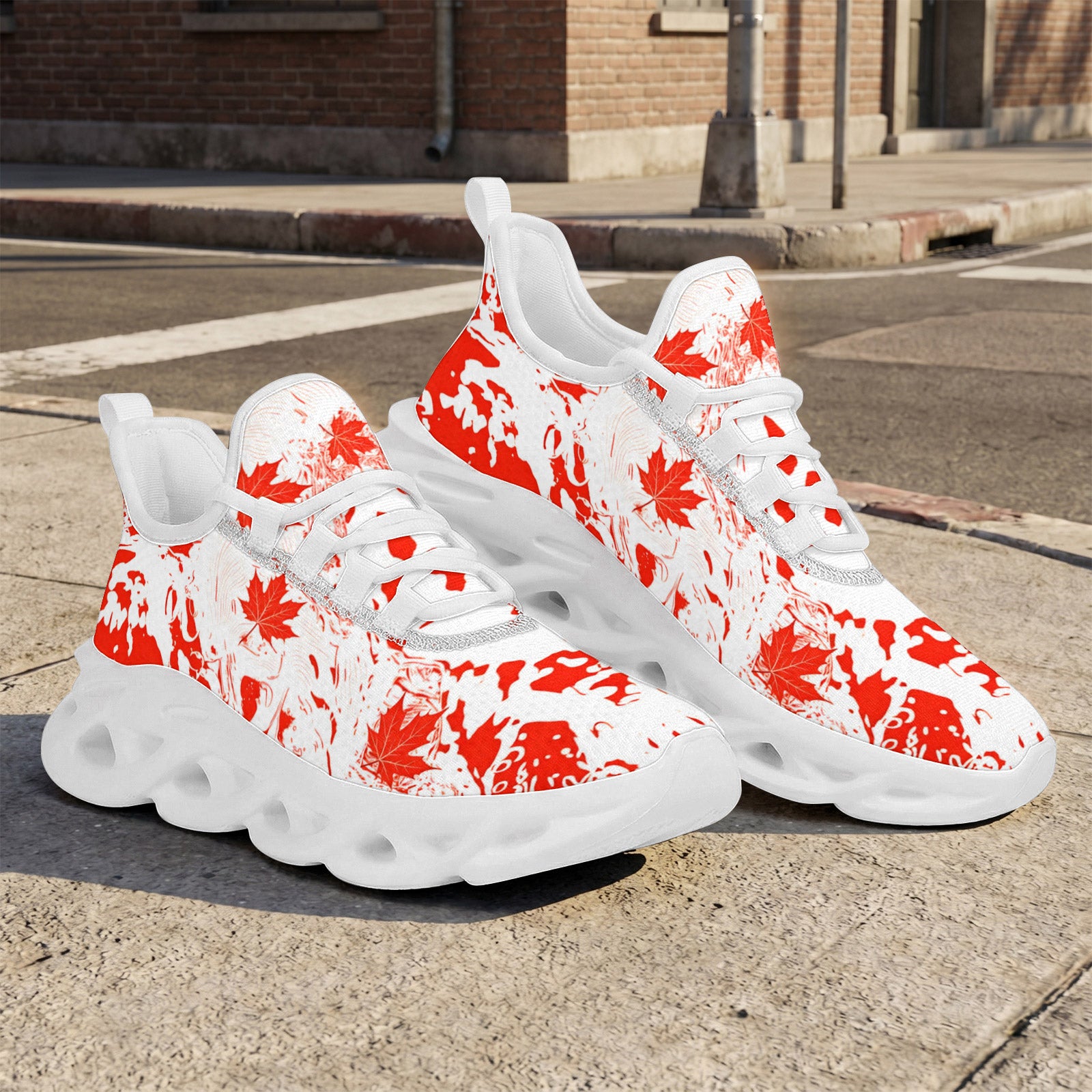 Custom Canada 2026 World Cup Sneakers DIY Country Flag Running Shoes Lightweight Sport Shoes Gift for Football Fans Personalized Team Name and Logo FN003-F009145-7