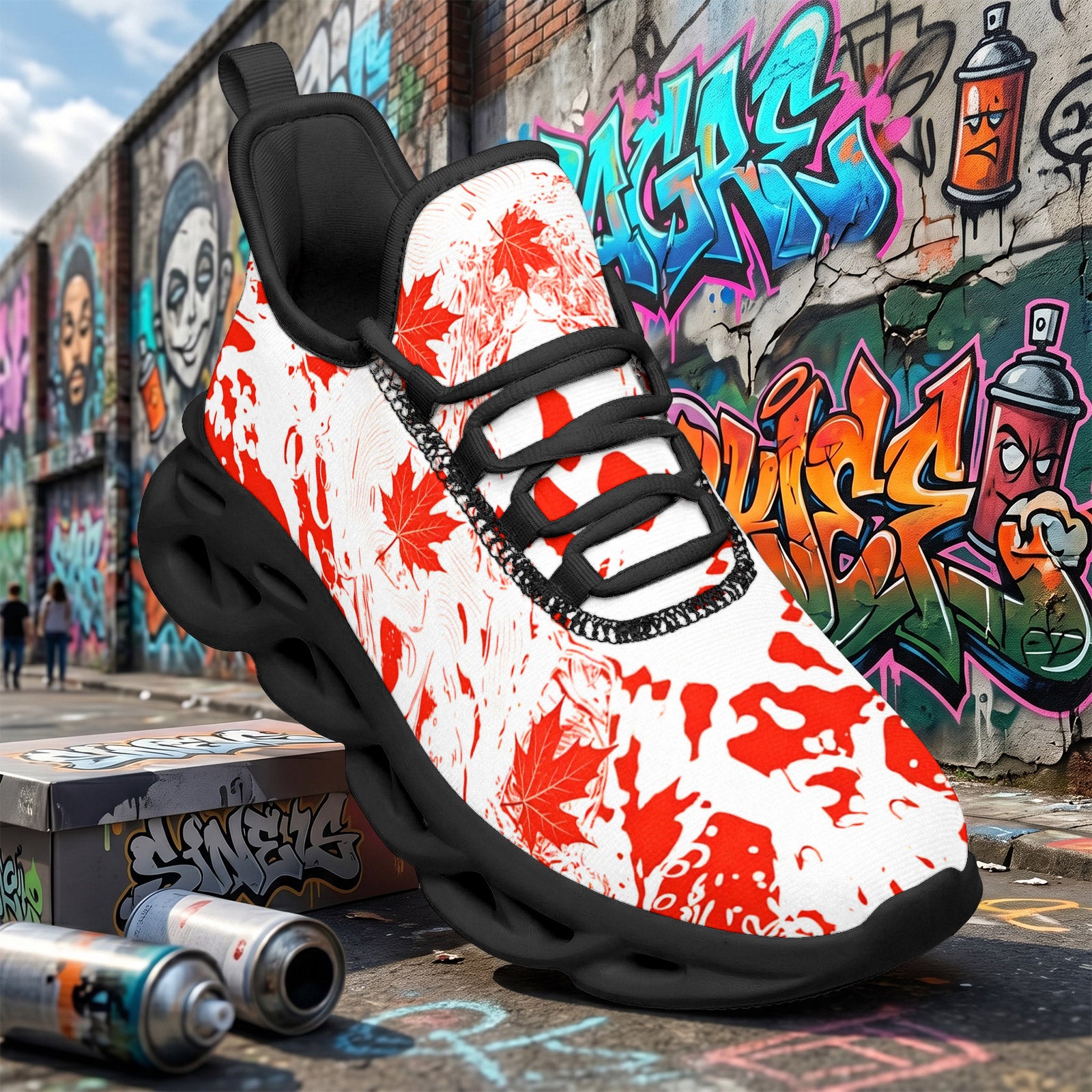 Custom Canada 2026 World Cup Sneakers DIY Country Flag Running Shoes Lightweight Sport Shoes Gift for Football Fans Personalized Team Name and Logo FN003-F009145-7